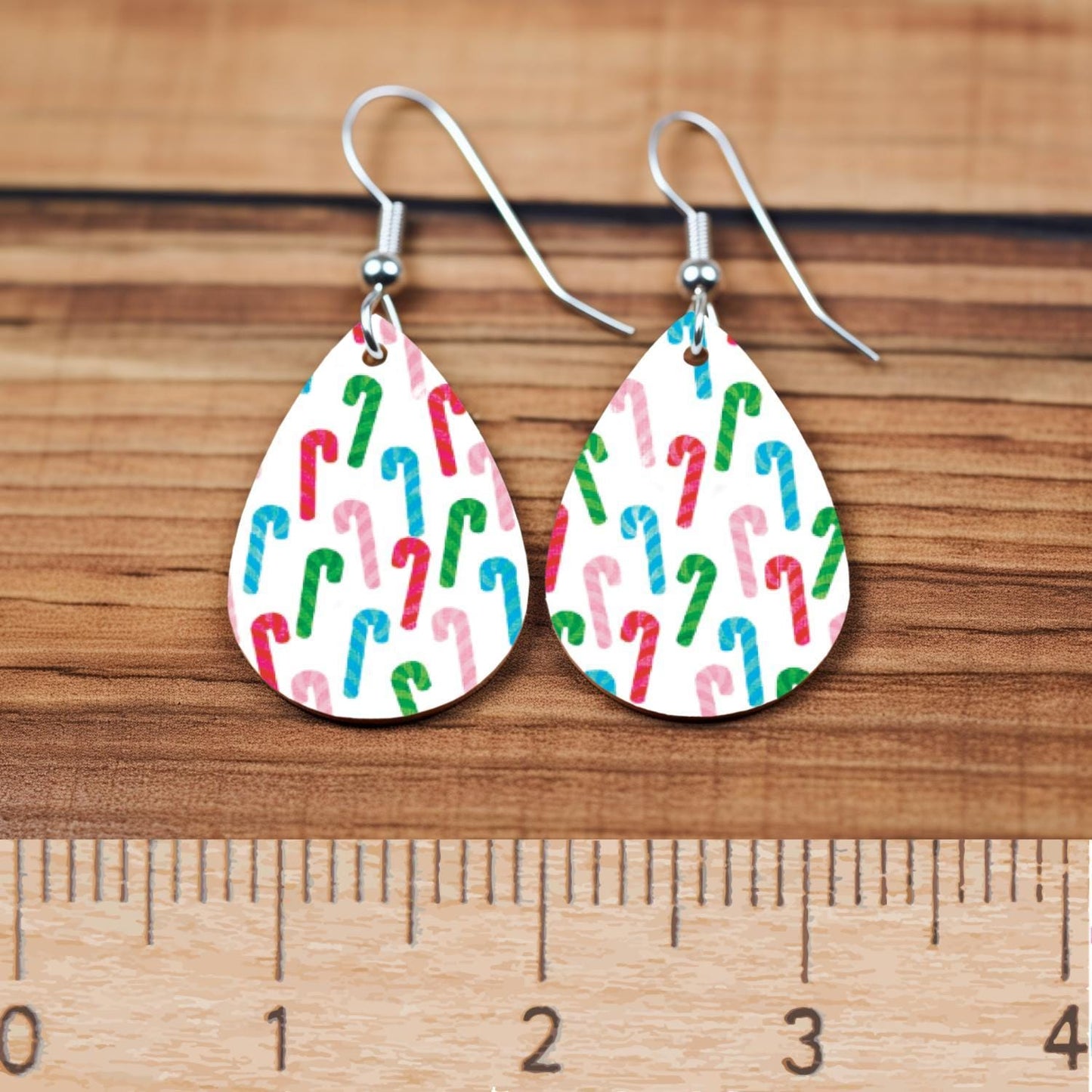 Candy Cane Acrylic Sheet - Patterned Christmas Laser Acrylic for Earrings and Ornaments