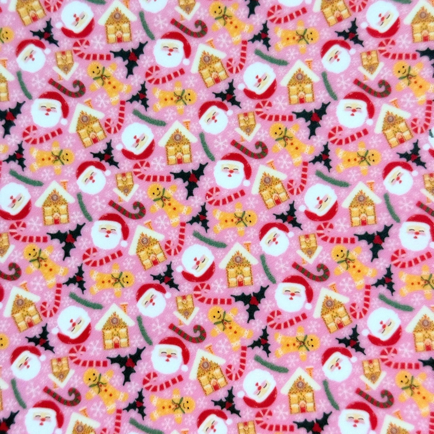 Pink Gingerbread Patterned Acrylic Sheet - Cast Acrylic & Patterned Wood for Laser Cutting | Christmas Gingerbread Man Design