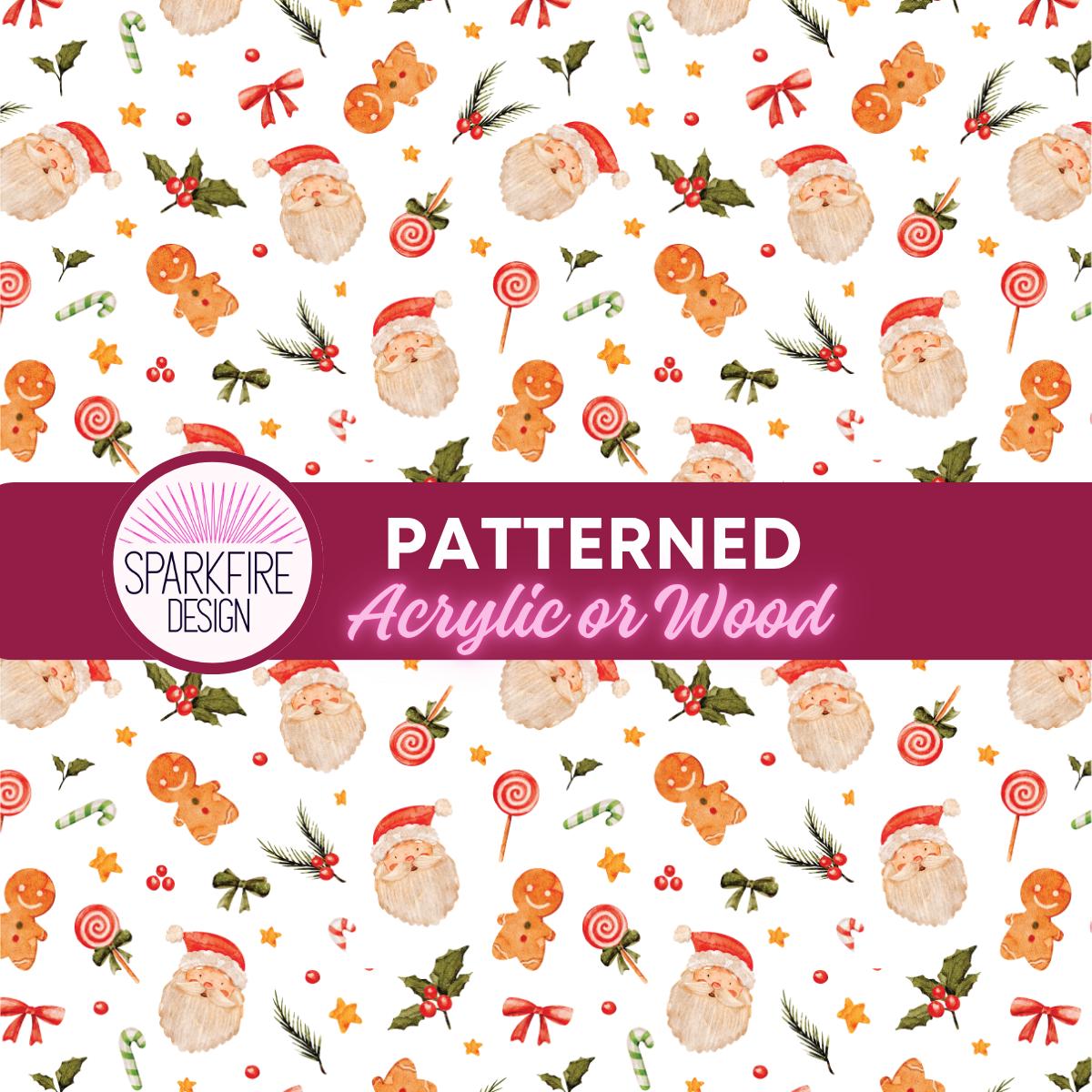 Christmas Patterned Acrylic, Santa Claus Laser Sheet For Cutting