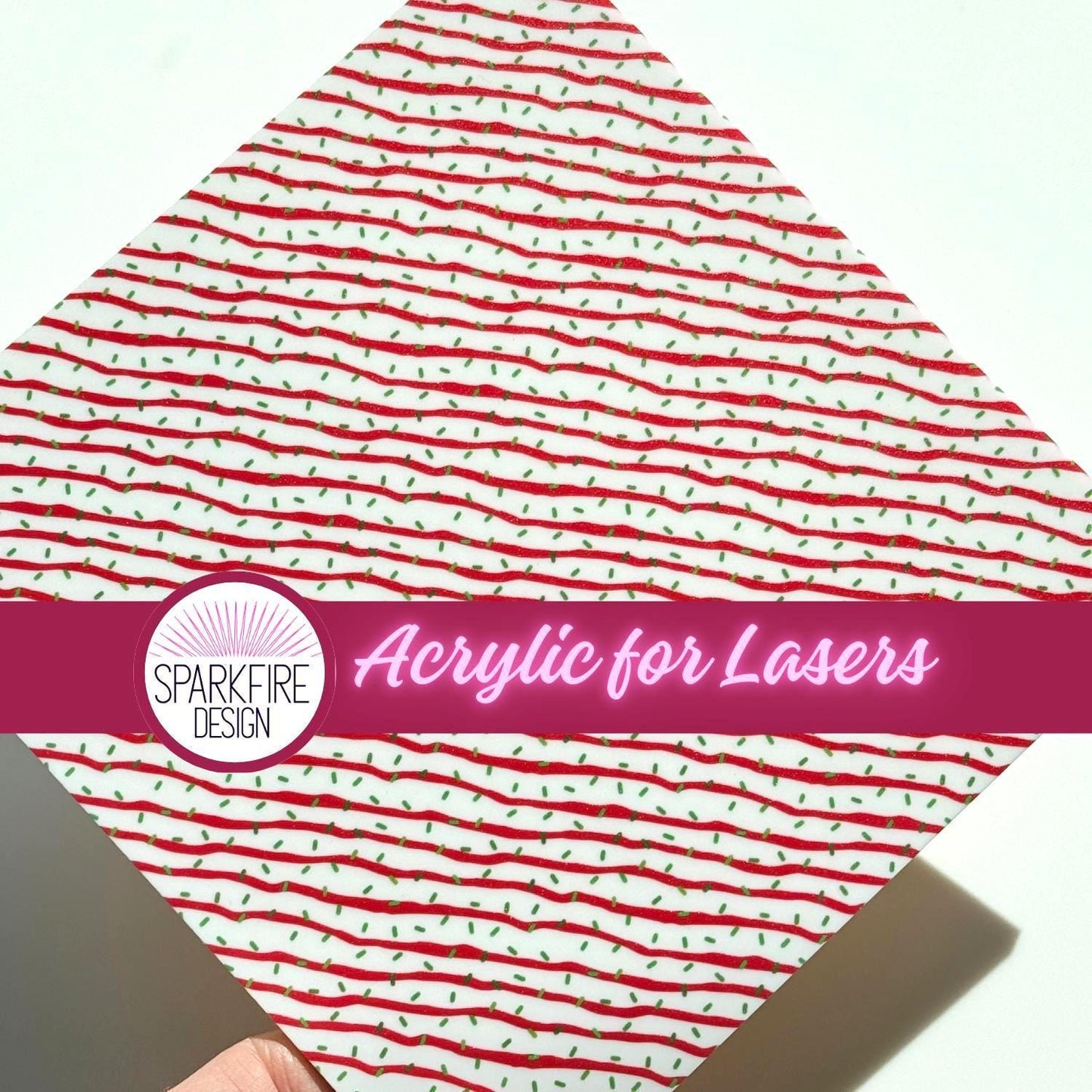 Christmas Lights Patterned Acrylic - Laser Cut Acrylic Sheet for Lasers | Red Green