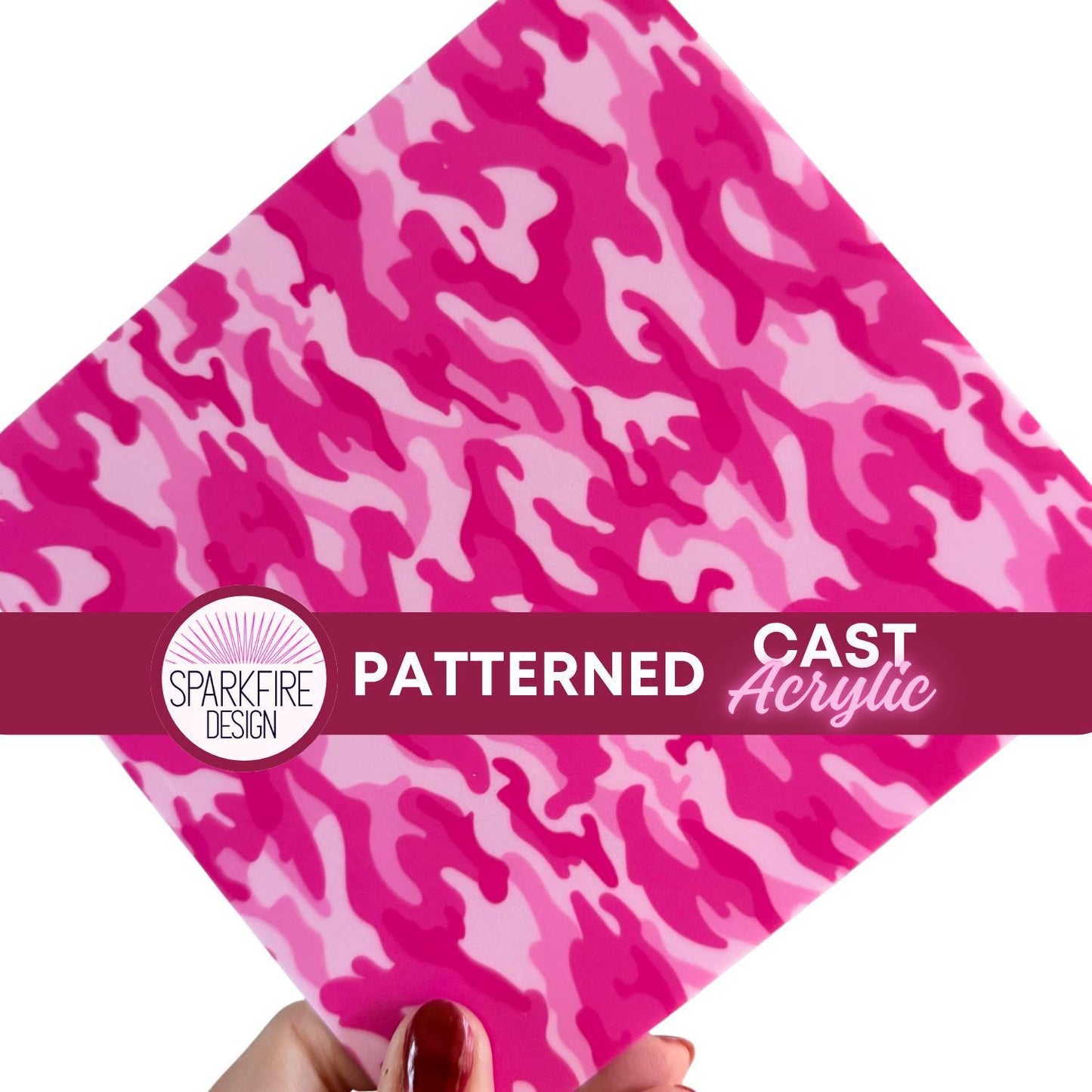 Pink Camoflauge Patterned Cast Acrylic, Flex and Wood for Lasers