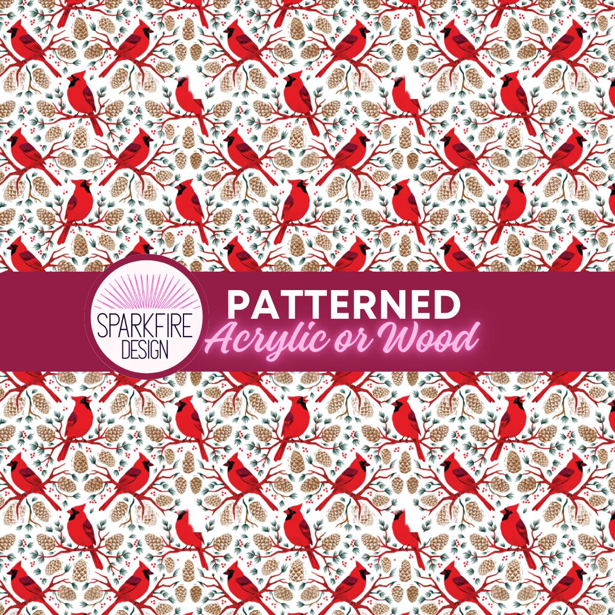 Patterned Laser Acrylic, Snowflake Christmas Cast Sheet, Red Green