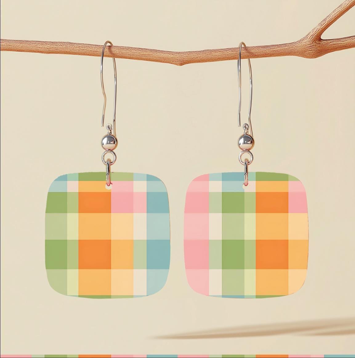 Spring Pastel Acrylic Sheets - Easter Plaid Patterned Cast Acrylic for Laser Cutting Patterned Cast Acrylic, Flex and Wood for Lasers