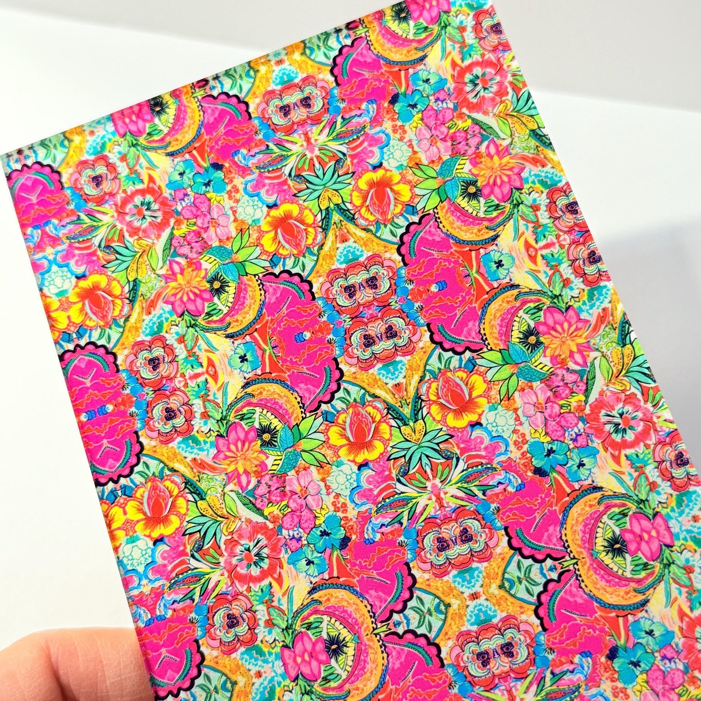 Pink Paisley Floral Acrylic Patterned Sheet Patterned Cast Acrylic, Flex and Wood for Lasers