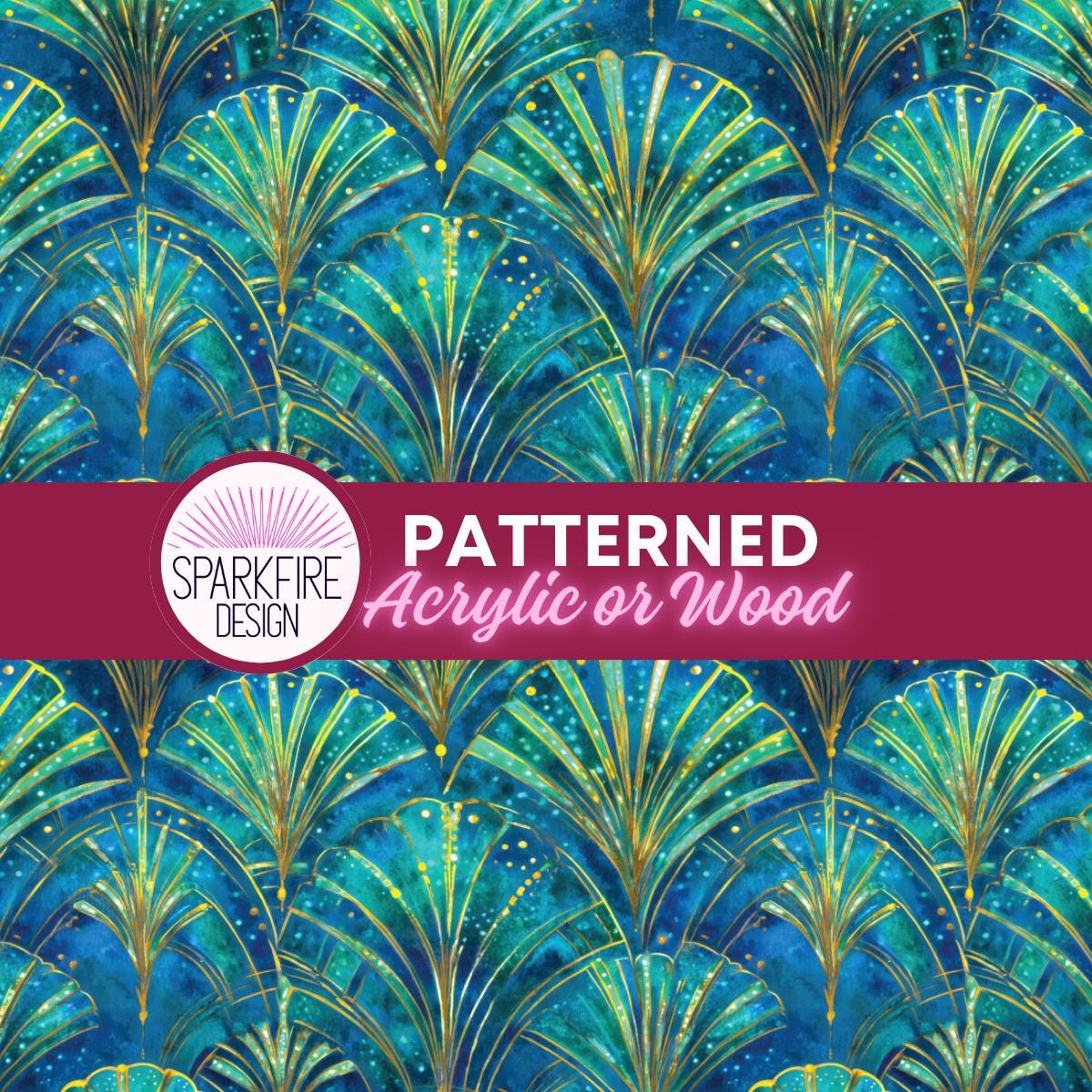Art Deco Patterned Acrylic Sheet - Cast Acrylic Panels & Laser Cut Wood for Diode Lasers