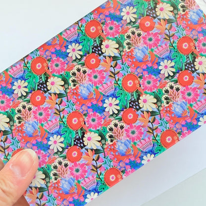 Pink and Orange Floral Acrylic Sheets - UV Printed Patterned Acrylic for Lasers | Pink Flower Design Patterned Cast Acrylic, Flex and Wood for Lasers