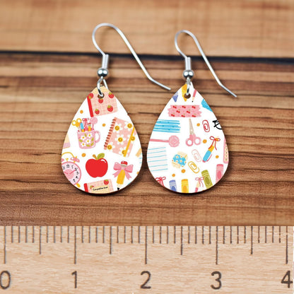 Back to School, Teachers, School Supplies Patterned Cast Acrylic, Flex and Wood for Lasers