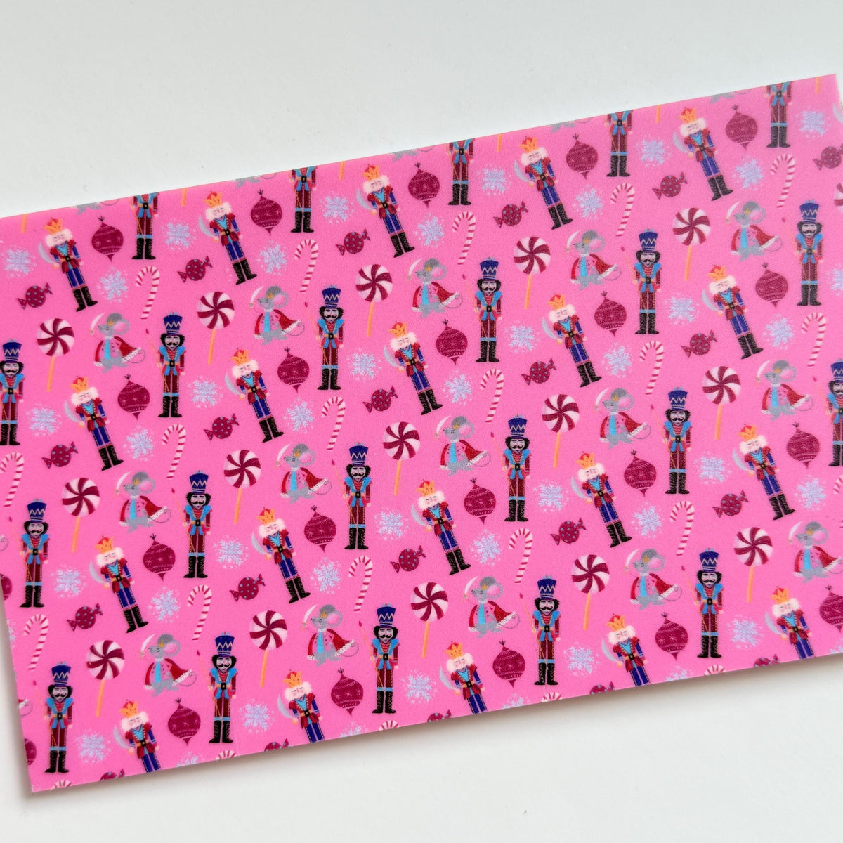 Patterned Acrylic Sheet, Pink Nutcracker Laser Cast Acrylic, Christmas