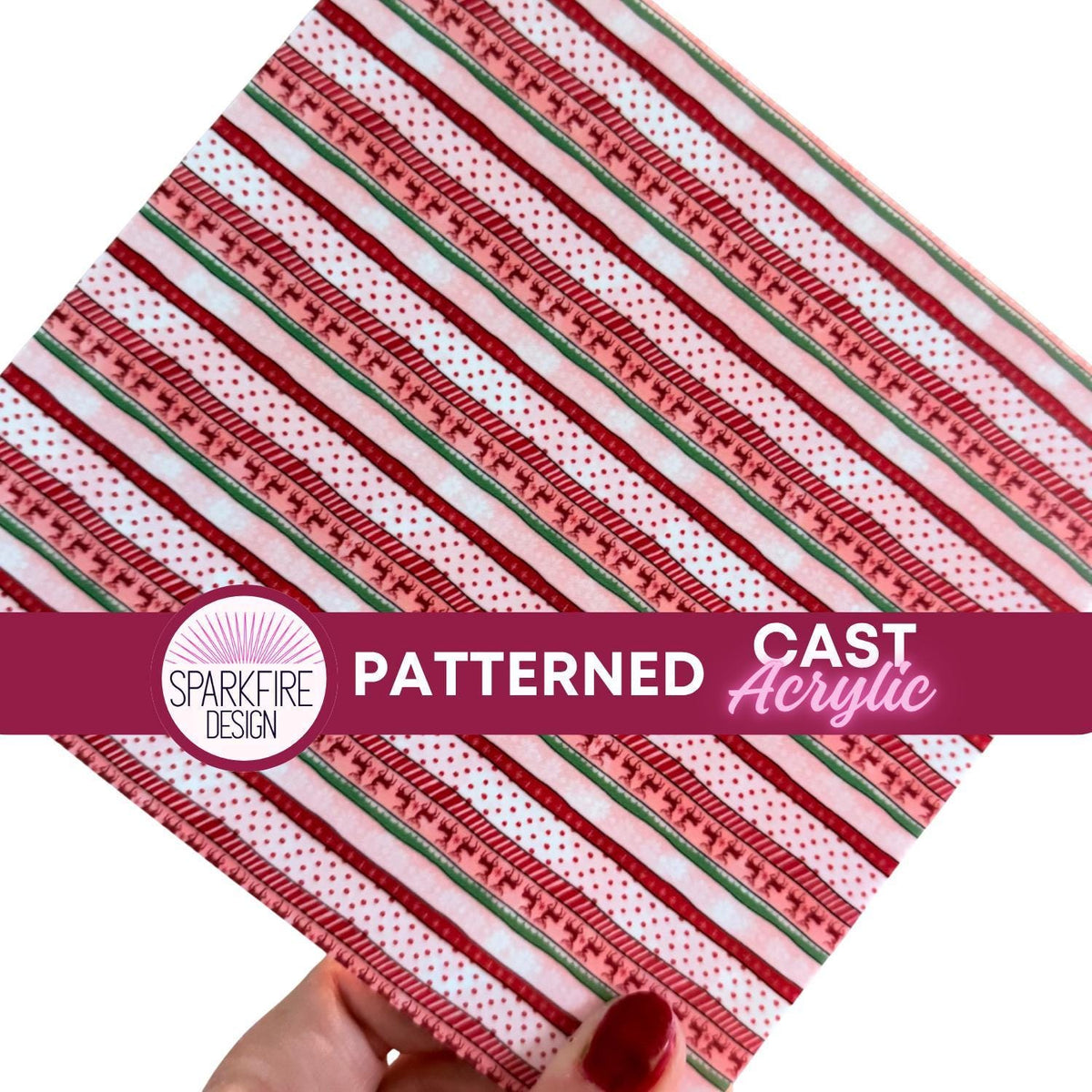 Christmas Acrylic, Christmas Patterned Cast Acrylic for Lasers, Xmas Acrylic, Acrylic for jewelry, Acrylic for Glowforge