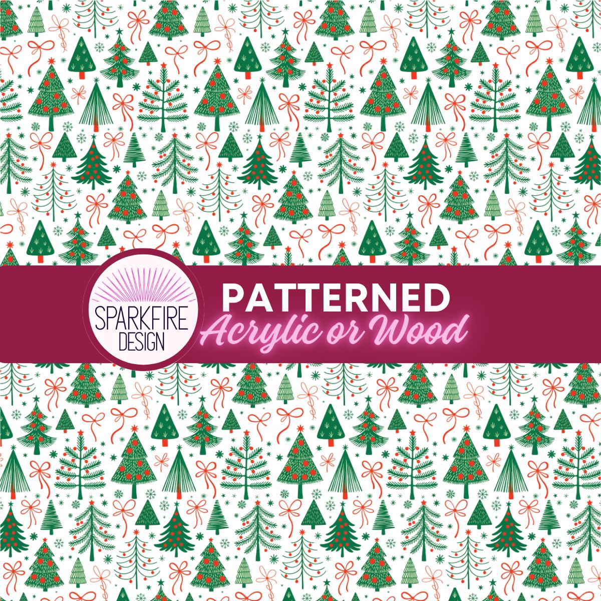 Patterned Acrylic Sheet, Christmas Trees Laser Acrylic For Laser