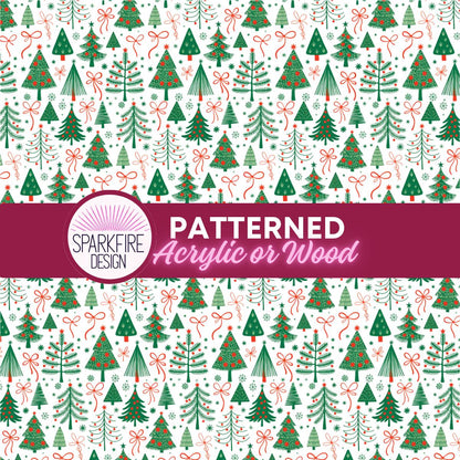 Patterned Acrylic Sheet, Christmas Trees Laser Acrylic For Laser