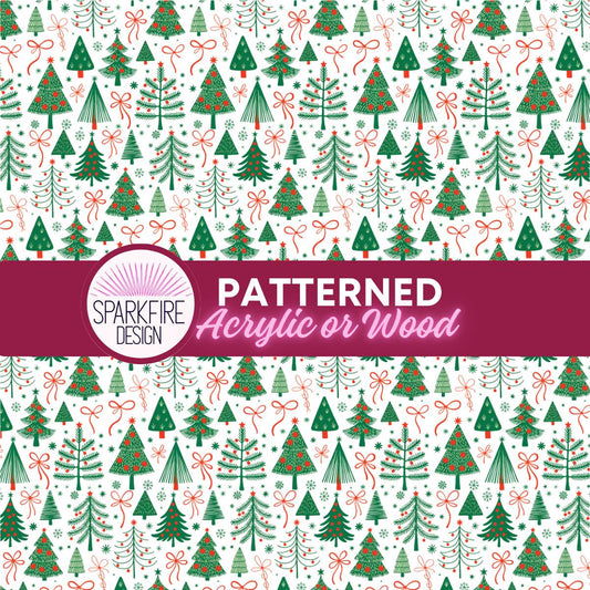 Patterned Acrylic Sheet, Christmas Trees Laser Acrylic For Laser