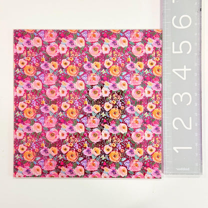 Pink Mirror Acrylic Floral Sheet - 1/8 Inch Patterned Panel for Laser Engraving Patterned Cast Acrylic, Flex and Wood for Lasers