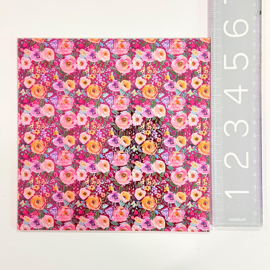 Pink Mirror Acrylic Floral Sheet - 1/8 Inch Patterned Panel for Laser Engraving Patterned Cast Acrylic, Flex and Wood for Lasers