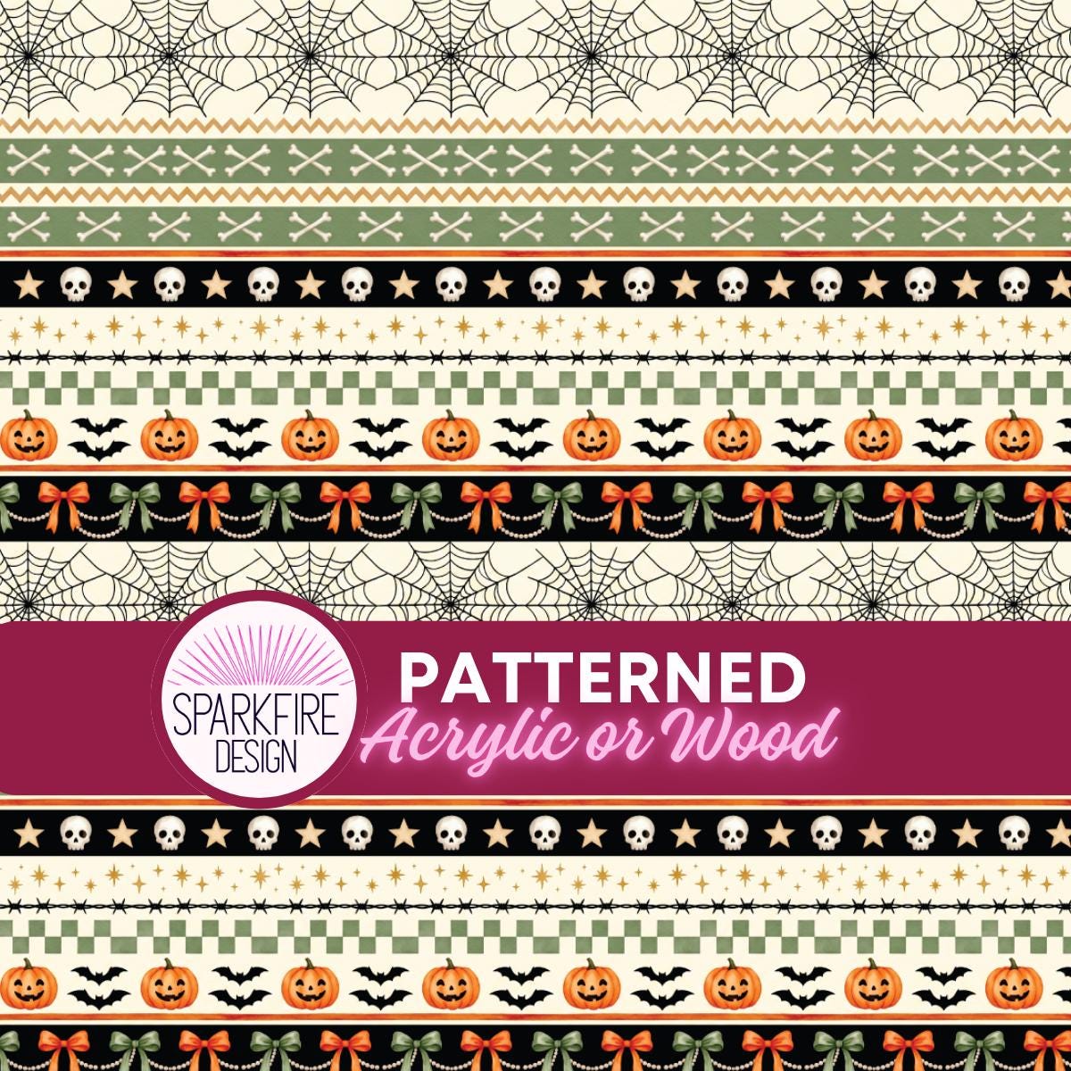 Halloween Patterned Acrylic Sheet – Pumpkin Halloween Laser Cut Jewelry Making Supplies