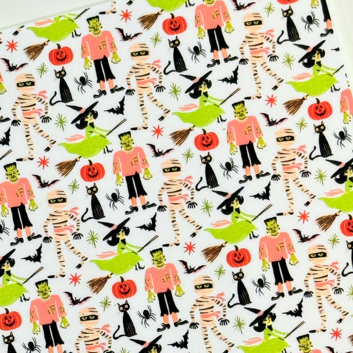 Halloween Patterned Acrylic, Pumpkin Bats Laser Cut Sheet