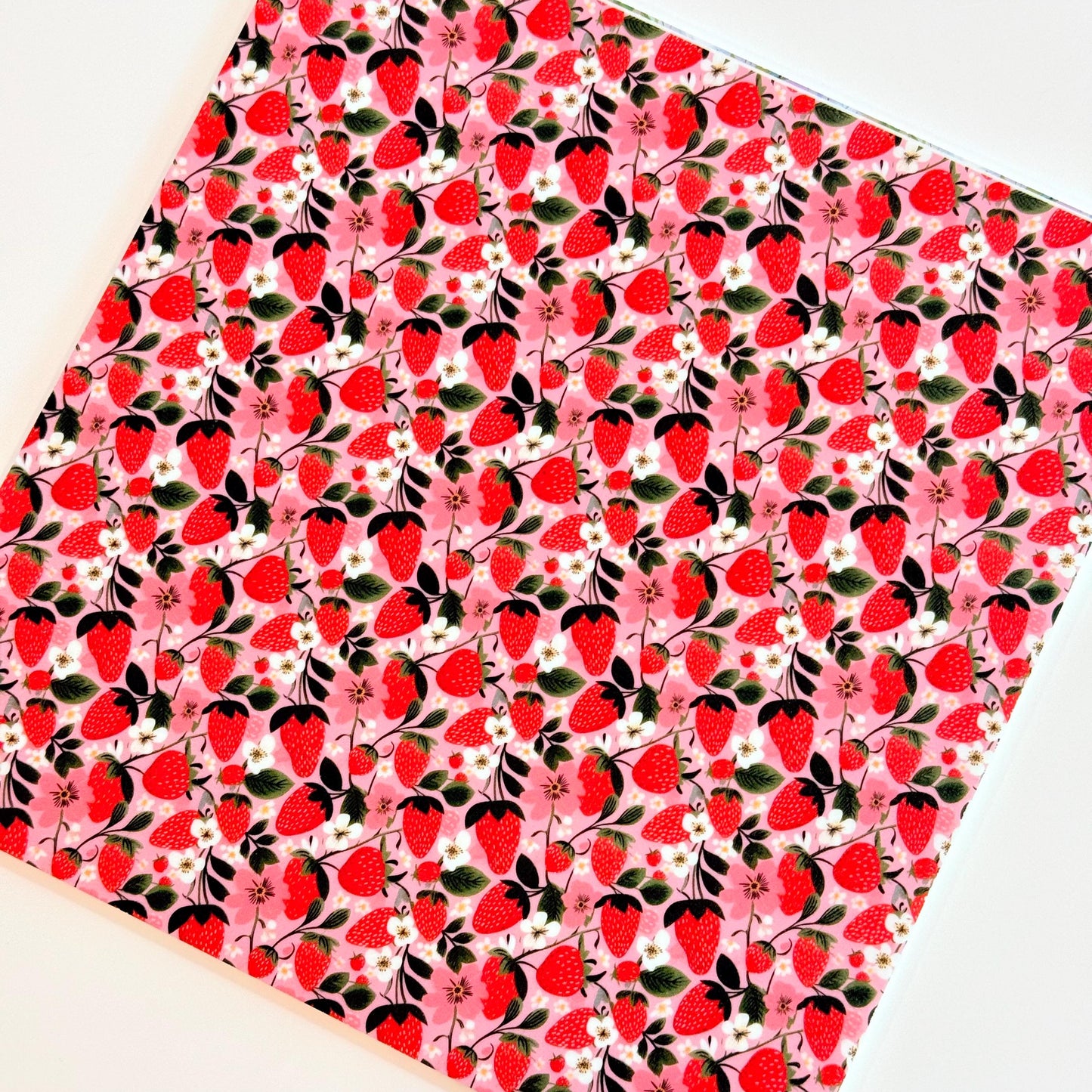Strawberry Patterned Cast Acrylic, Flex and Wood for Lasers