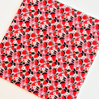 Strawberry Patterned Cast Acrylic, Flex and Wood for Lasers
