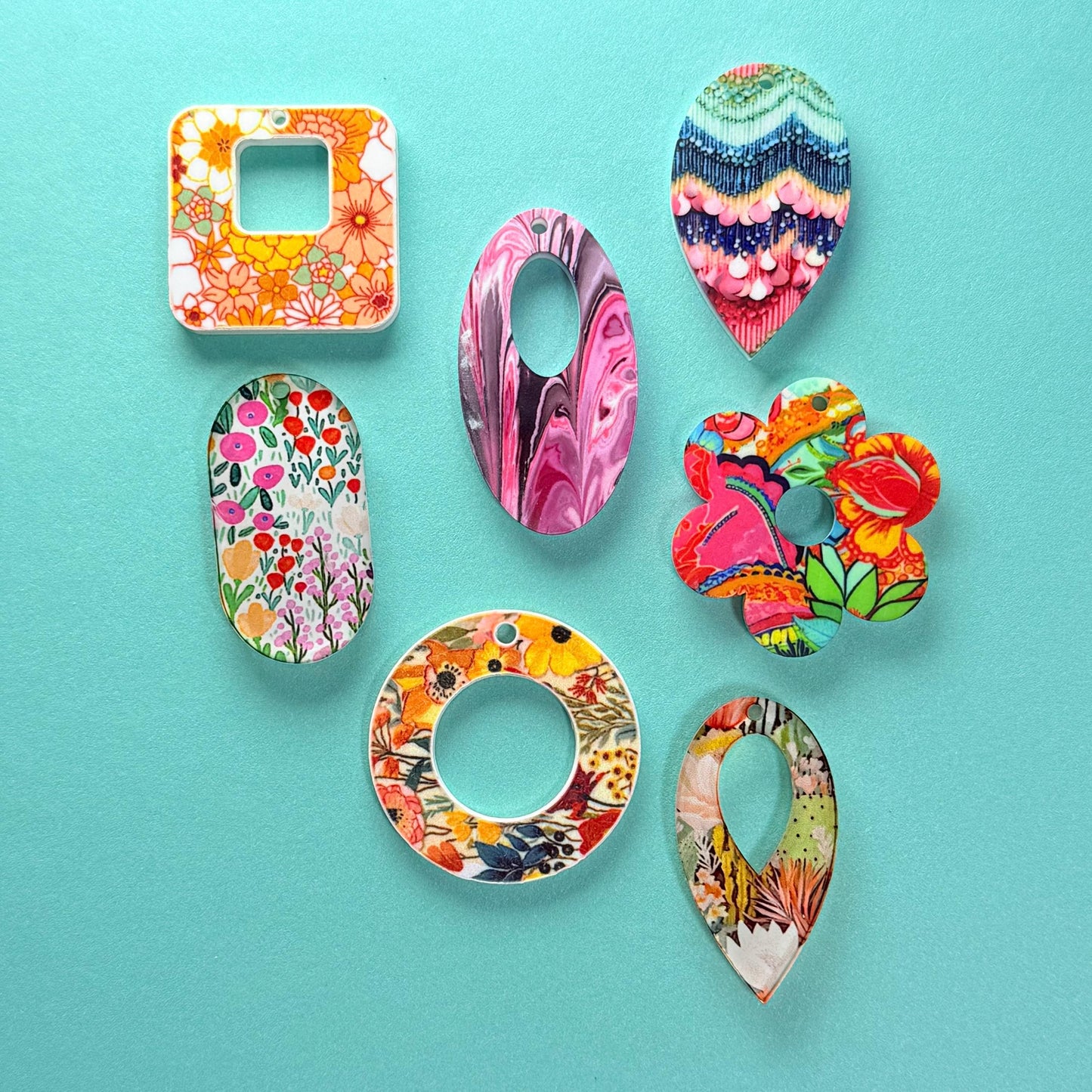 Floral UV Printed Patterned Acrylic Sheets - Floral Acrylic Grab Bag | 1/8 Inch Laser Cuttable Acrylic