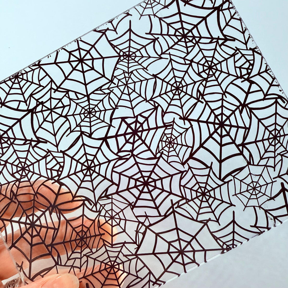 Halloween Acrylic, Spider Web Clear Acrylic, Web UV Printed Acrylic for Lasers for Jewelry,