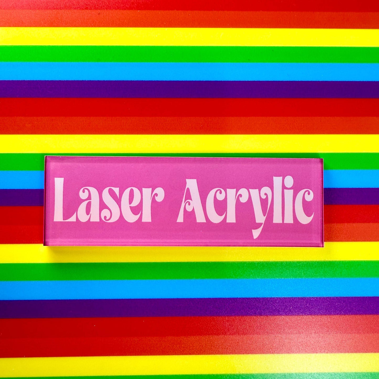 Patterned Acrylic Sheet - Rainbow Stripe UV Printed White Acrylic for Laser Cutting Patterned Cast Acrylic, Flex and Wood for Lasers