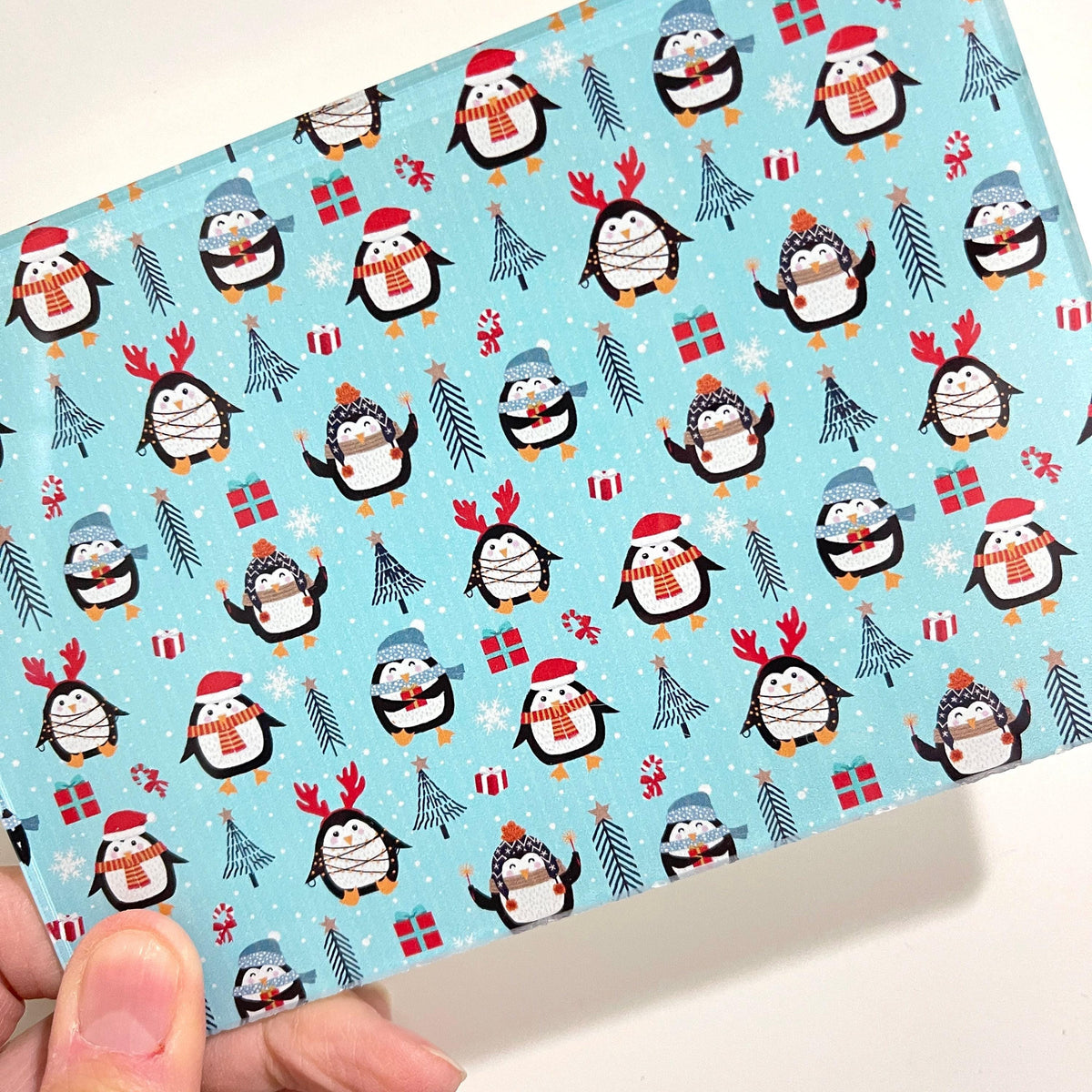 Patterned Penguins One Sided UV Printed Acrylic for Lasers for Jewelry and Cup Toppers--Glowforge (not Aura) Aeon xTool Thunder