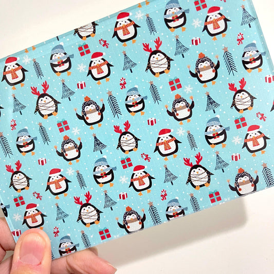 Patterned Penguins One Sided UV Printed Acrylic for Lasers for Jewelry and Cup Toppers--Glowforge (not Aura) Aeon xTool Thunder