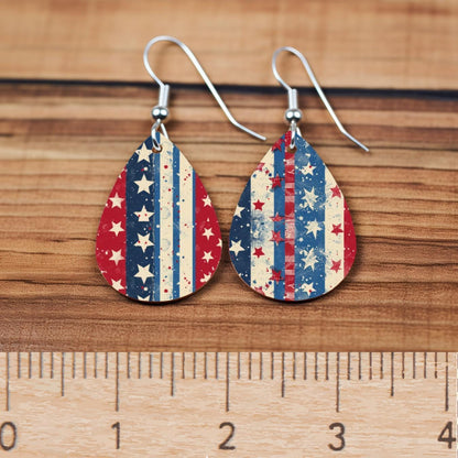 Vintage Stars and Stripes Patterned Cast Acrylic, Flex and Wood for Lasers