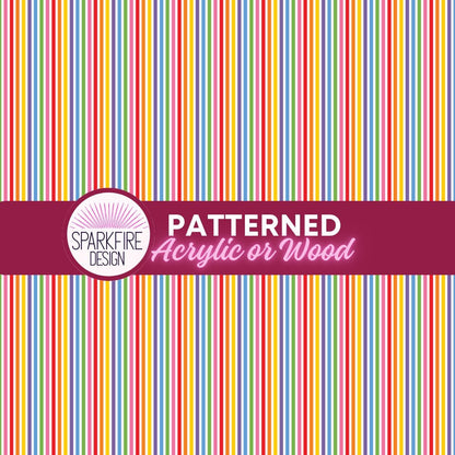 Patterned Acrylic Sheet - Rainbow Stripes Cast Acrylic, Wood, and Flex for Laser Cutting