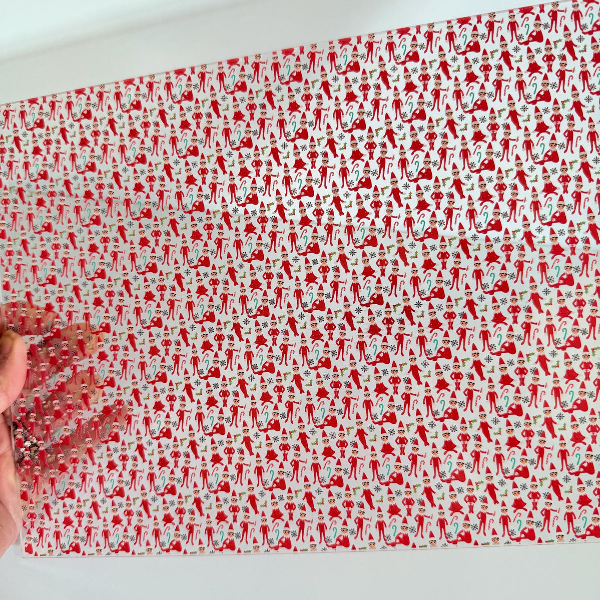 Patterned Acrylic Sheet, Christmas Elf Laser Blank For CO2 Cut