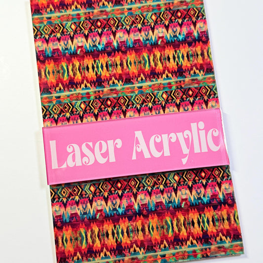 Clear Core Acrylic - UV Printed Patterned Sheets for Jewelry & Cup Toppers Patterned Cast Acrylic, Flex and Wood for Lasers
