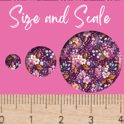 Purple Fall Flowers Patterned Cast Acrylic, Flex and Wood for Lasers