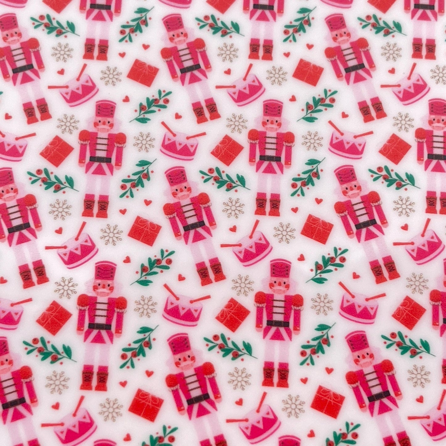 Nutcracker Pink Christmas Patterned Acrylic Sheet - Nutcracker Christmas Design for Laser Cutting