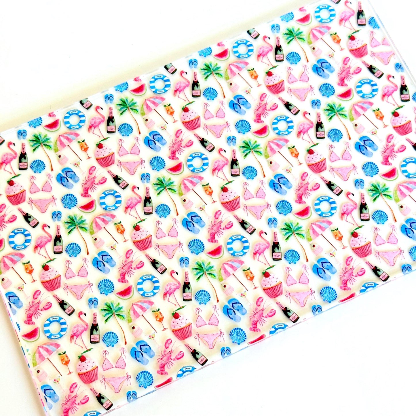 Beach and Summer Fun Patterned Cast Acrylic, Flex and Wood for Lasers