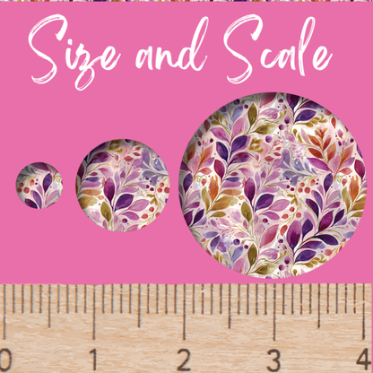 Pink Purple Floral Flowers Patterned Cast Acrylic, Flex and Wood for Lasers