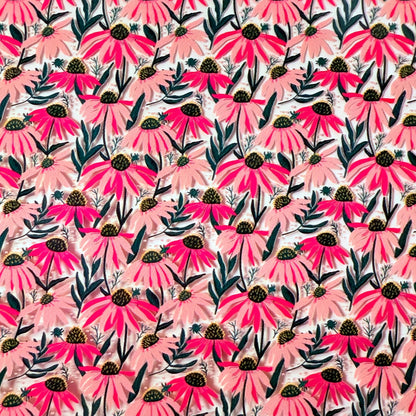 Pink Daisies Acrylic - Patterned Acrylic Sheet for Laser Cutting & Floral Jewelry Making