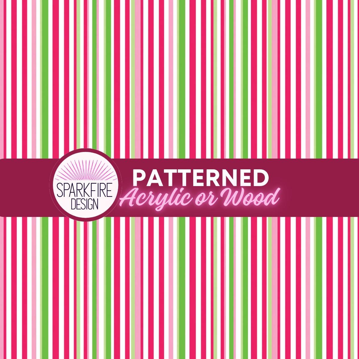 Christmas Stripes Patterned acrylic, wood or flex