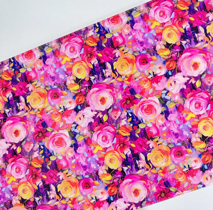 Pink Roses Patterned Cast Acrylic, Flex and Wood for Lasers