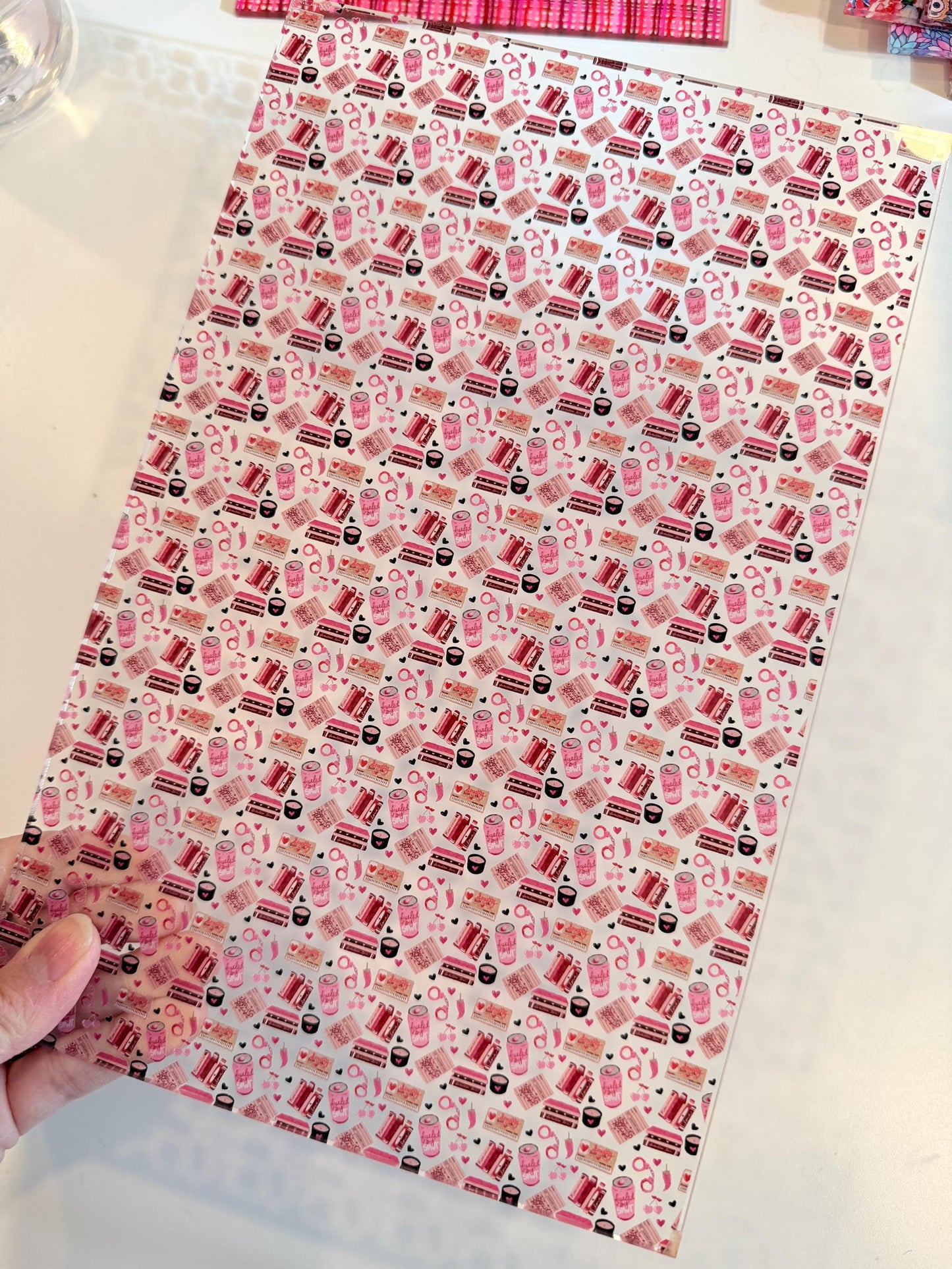 Romance Reader Acrylic Sheet - Clear Core Printed Acrylic for Laser Cutting Patterned Cast Acrylic, Flex and Wood for Lasers