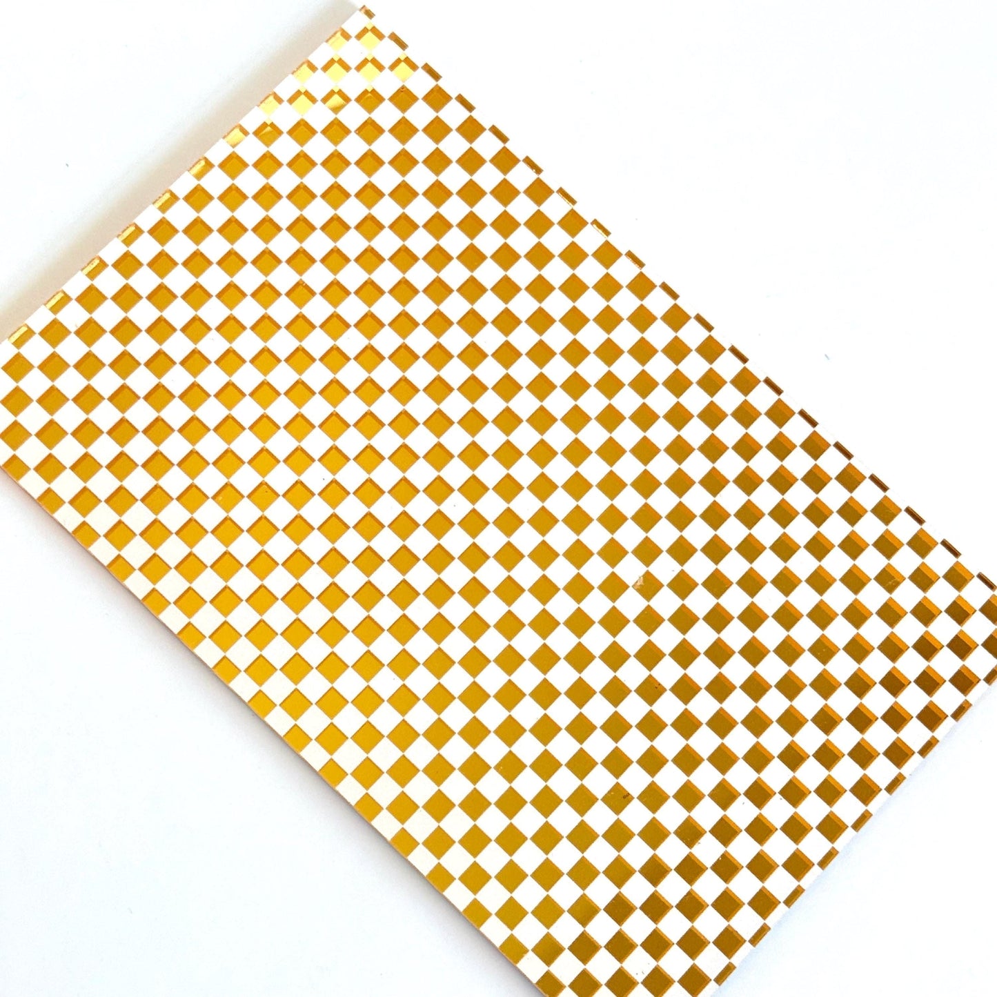 Gold Mirror Acrylic – 1/8 Inch Checkered Patterned Sheet for Jewelry Making Patterned Cast Acrylic, Flex and Wood for Lasers