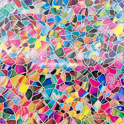 Mosaic Stained Glass Design Patterned Cast Acrylic, Flex and Wood for Lasers