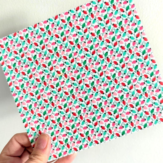 Christmas Lights Patterned Acrylic - Laser Cut Acrylic Sheet for Lasers | Red Green