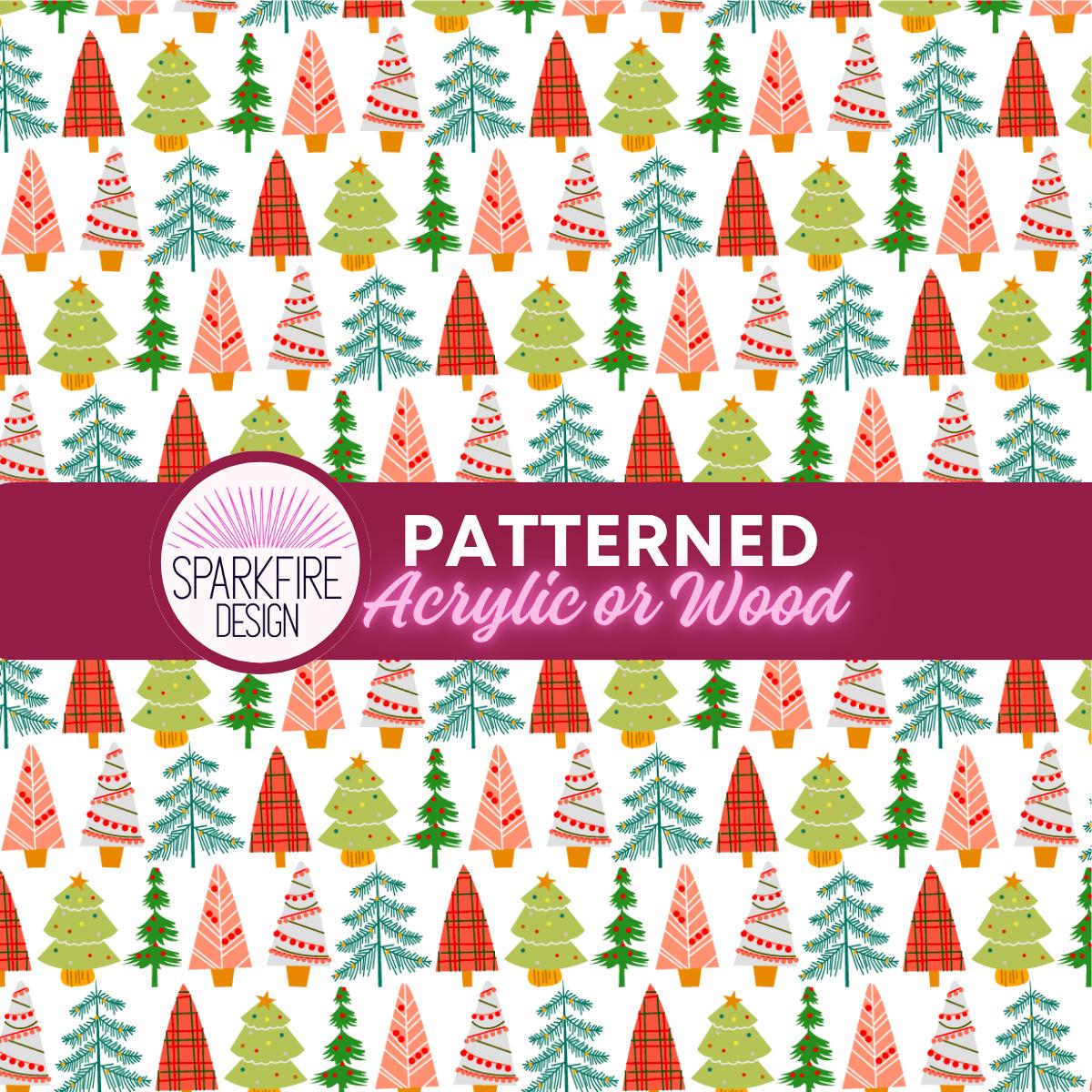 Patterned Acrylic Sheet, Christmas Trees Laser Acrylic For Laser