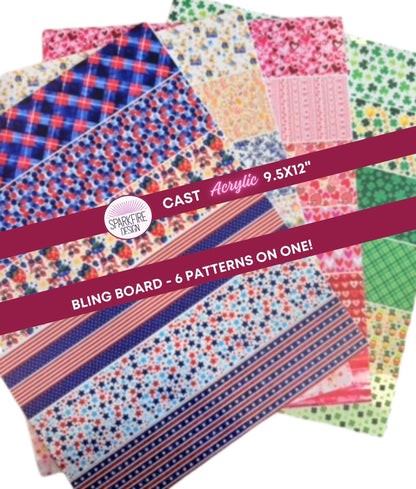 Floral Flower Cast Acrylic Sheets for Laser Cutting | 9.5x12 Inches