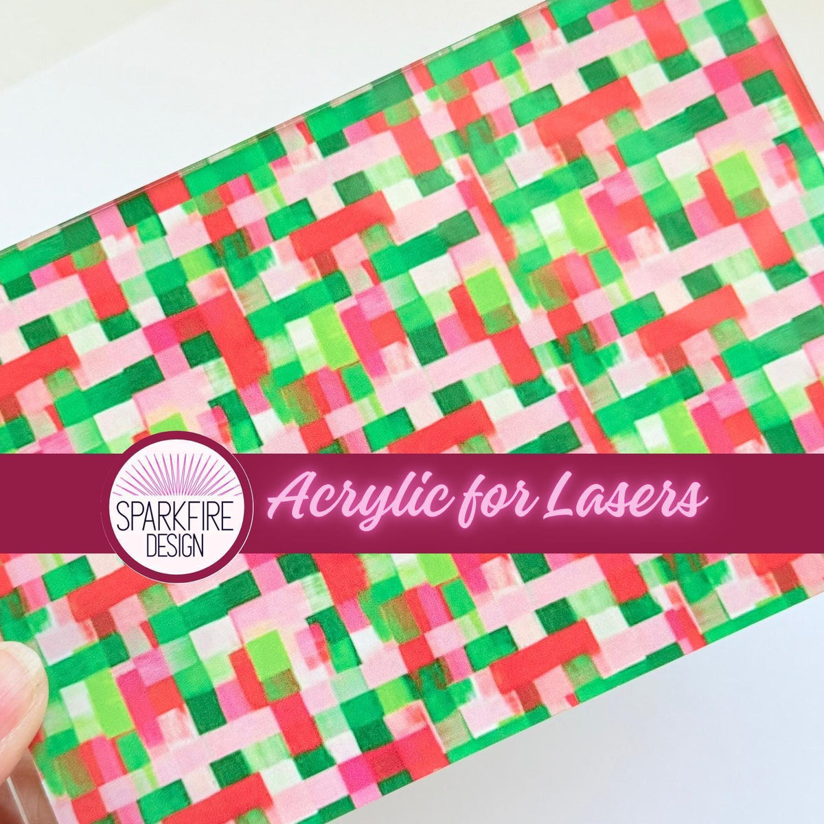 Patterned Acrylic Sheet, Pink Nutcracker Laser Cast Acrylic, Christmas