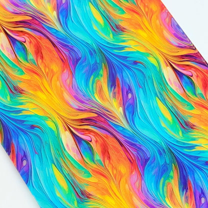 Rainbow Swirl Patterned Cast Acrylic, Flex and Wood for Lasers