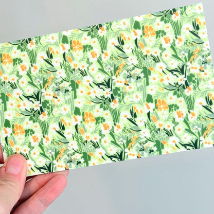 Green Floral Acrylic Sheet - Printed UV Patterned White Core for Laser Cutting Jewelry Patterned Cast Acrylic, Flex and Wood for Lasers