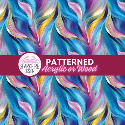 Pink Black Swirl Patterned Cast Acrylic for Laser Cutting