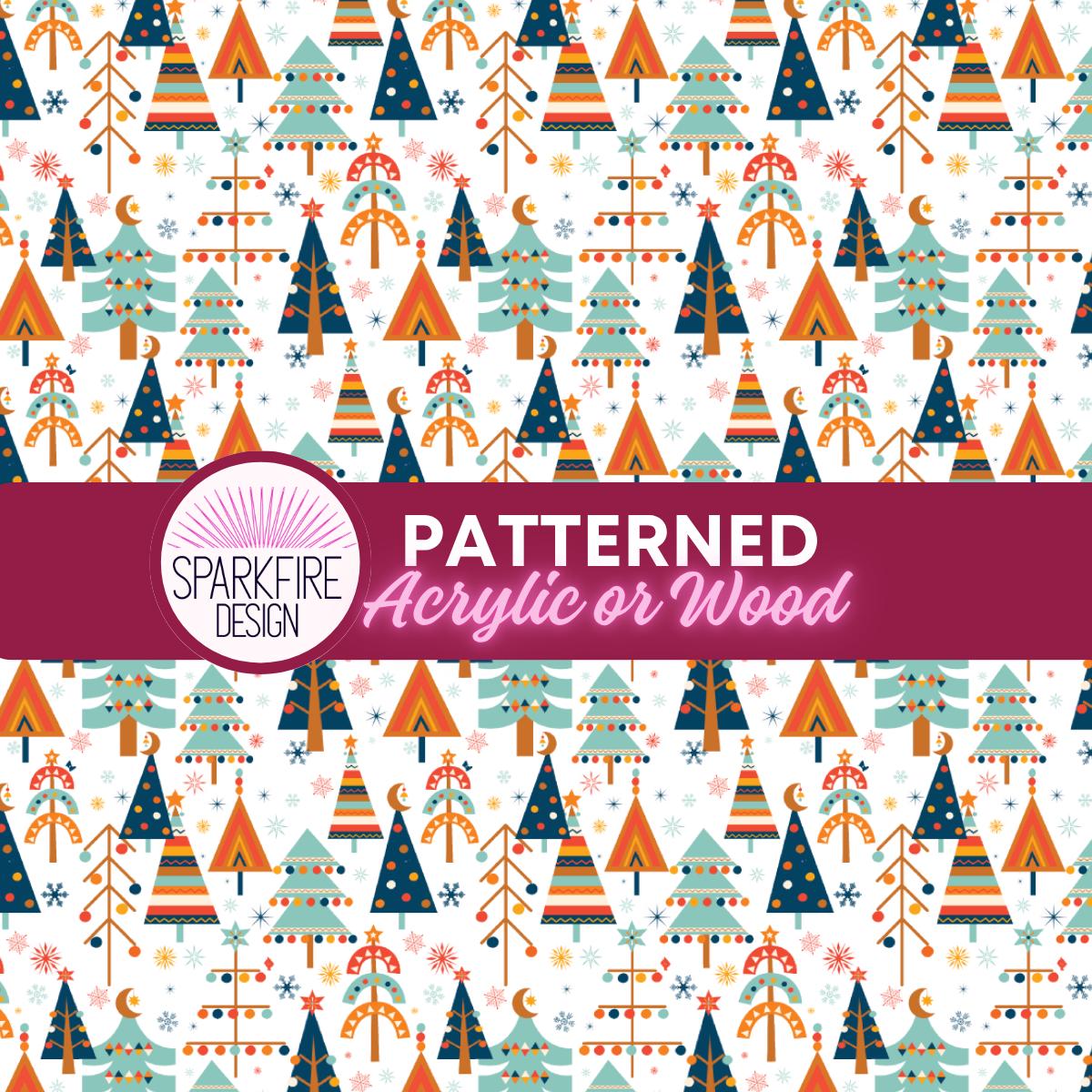 Patterned Acrylic Sheet, Christmas Trees Laser Acrylic For Lasers