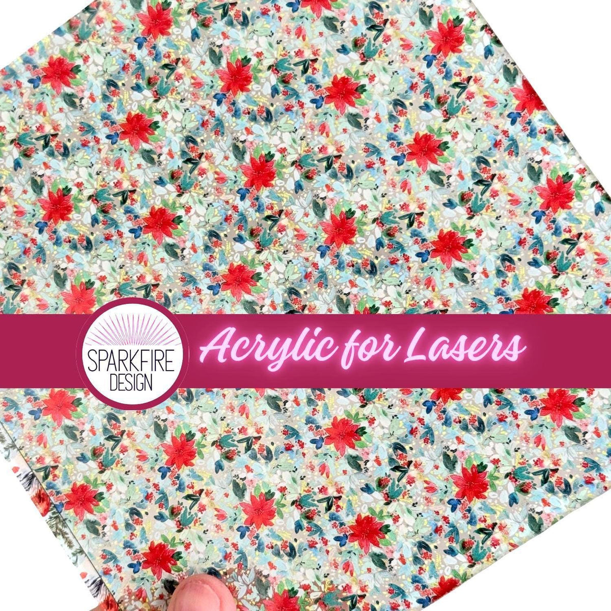 Floral Flower patterned acrylic for laser cutting. Cast acrylic sheet for lasers.